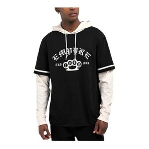Empyre Benchwarmer 2fer Black Hooded Jersey Layered Long Sleeve Graphic  Medium